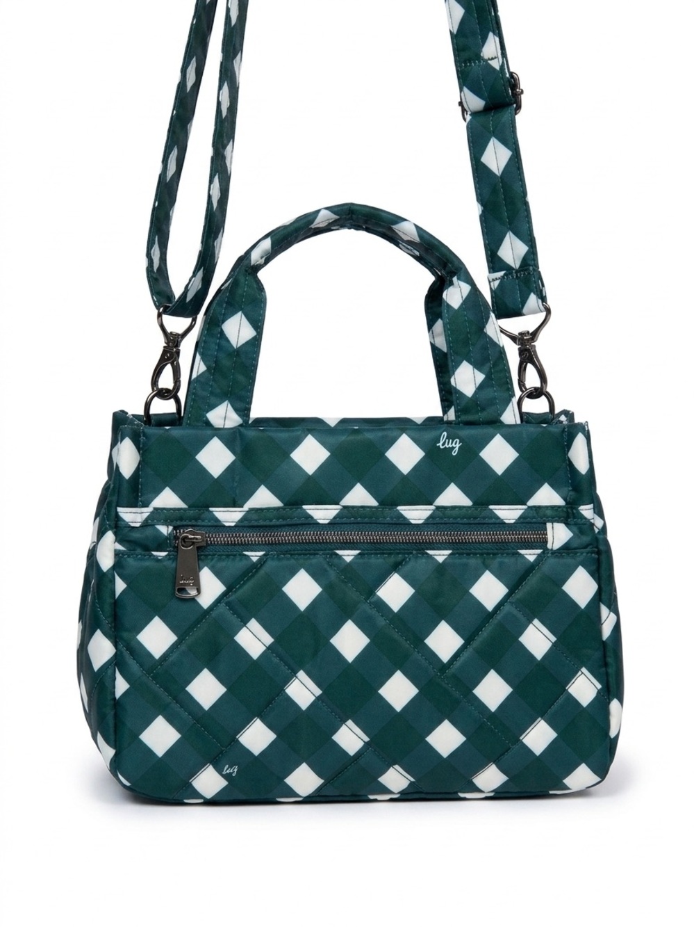 Lug Jitterbug Crossbody Bag in the Gingham pattern. EUC